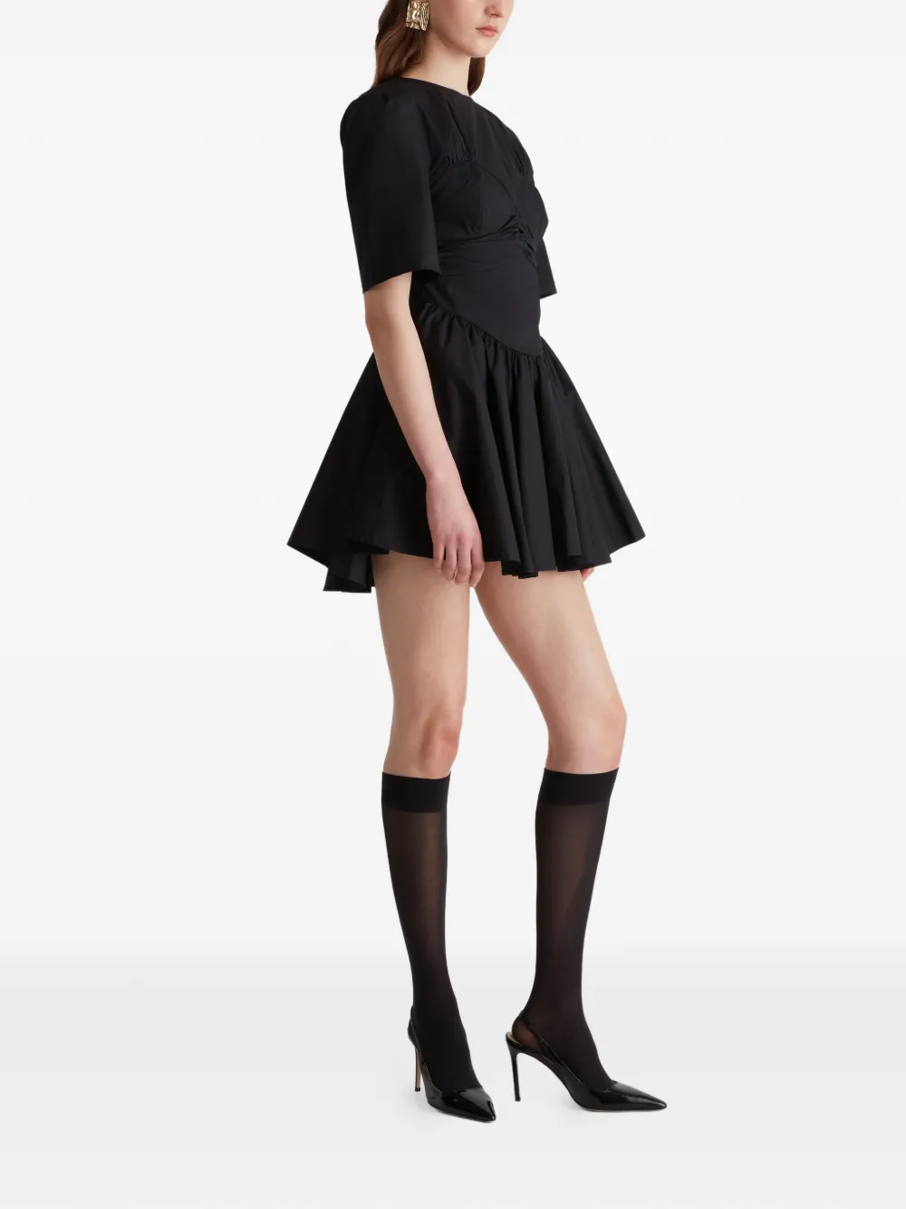  Violante Nessi Timothee Twisted-bodice Mini Dress - Black 