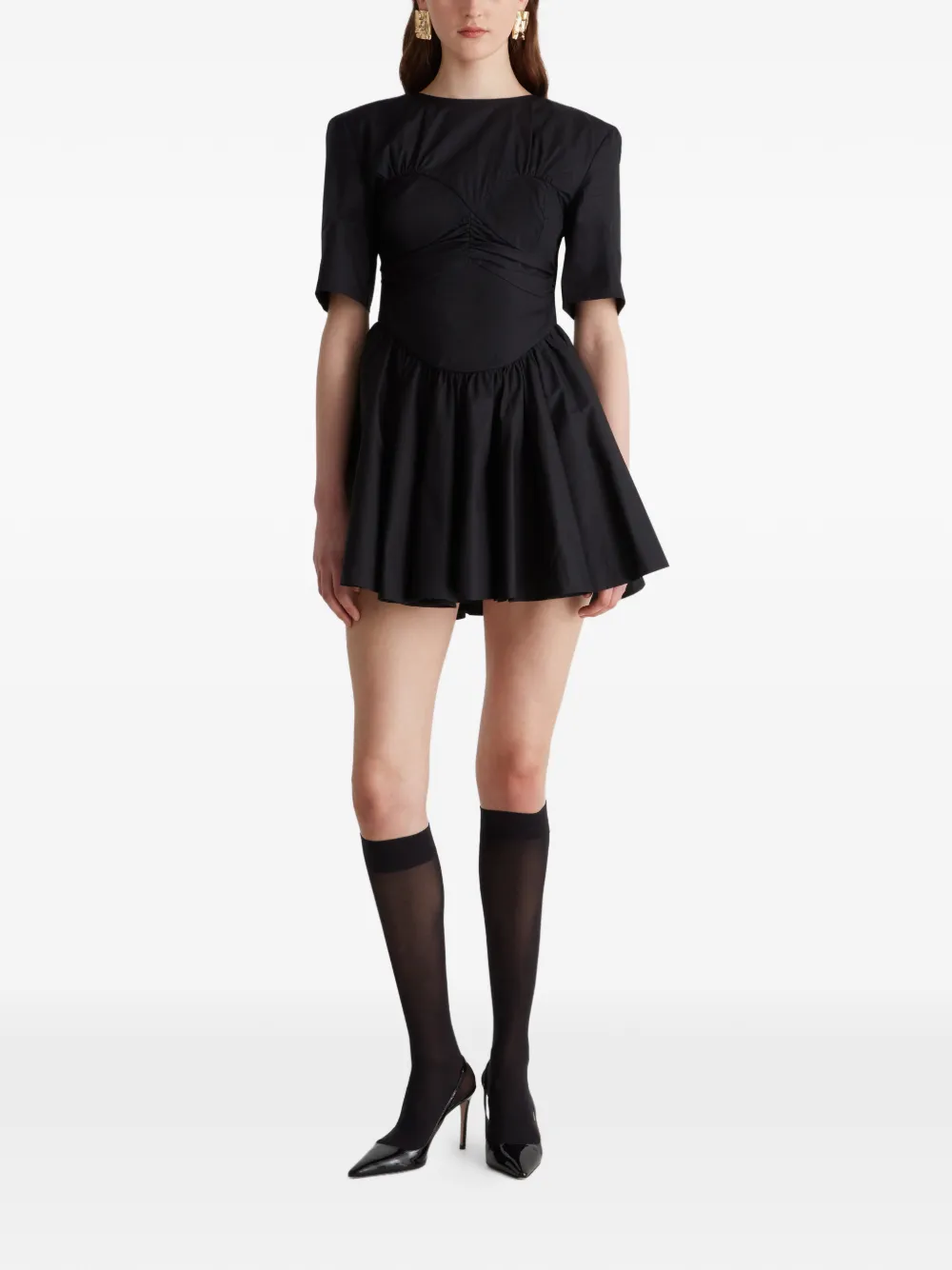  Violante Nessi Timothee Twisted-bodice Mini Dress - Black 