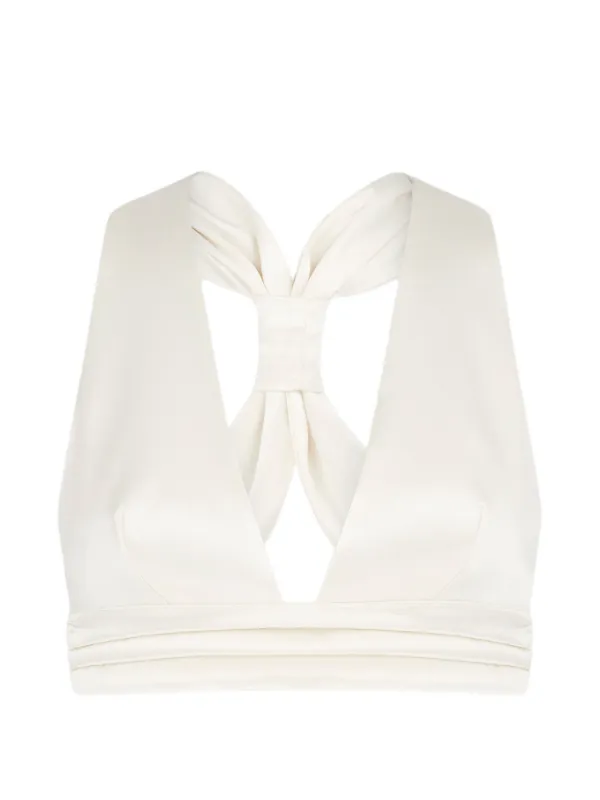 Violante Nessi Adele Bow Detail Top in Neutrals