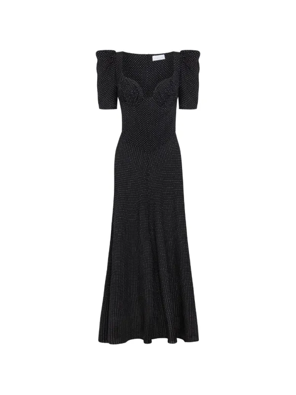 Violante Nessi Baccarat Couture Sleeve Polka Dot Dress in Black
