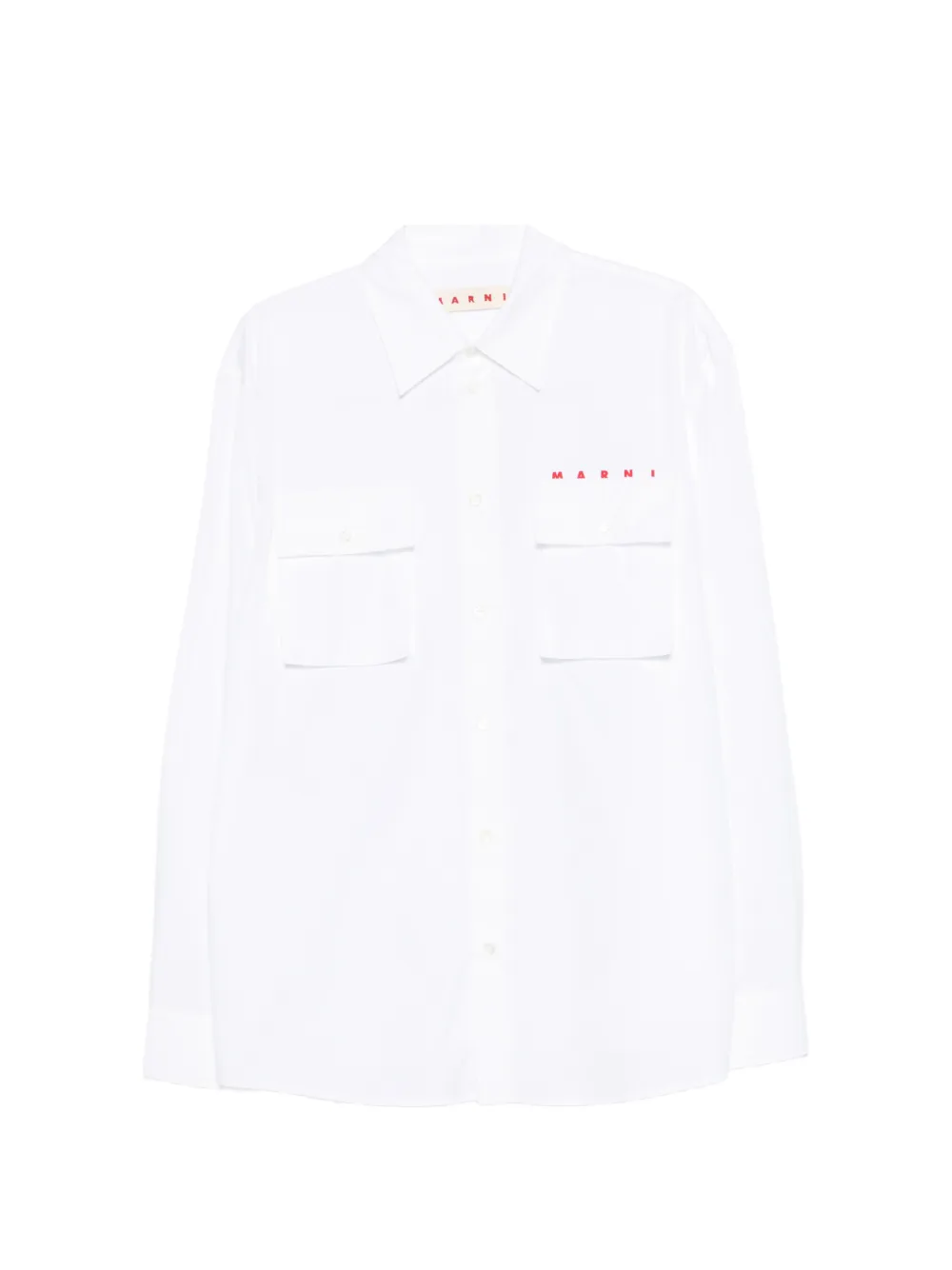 Marni flap-pocket logo shirt - White