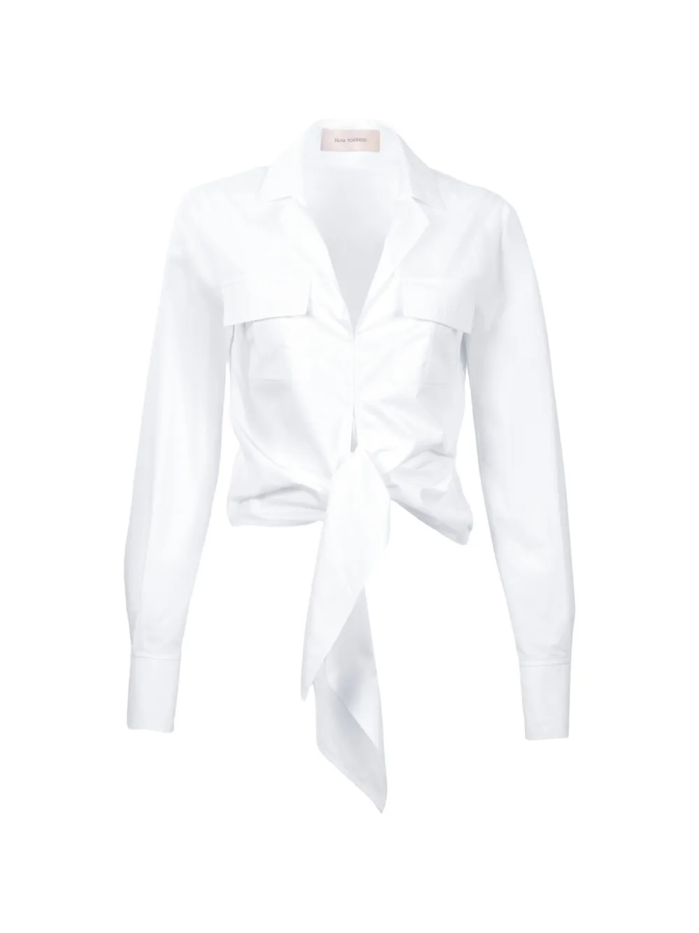 Silvia Tcherassi Caserta tie front blouse - Bianco