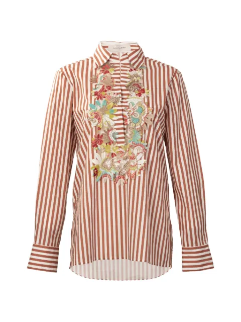 Silvia Tcherassi Karole striped floral blouse