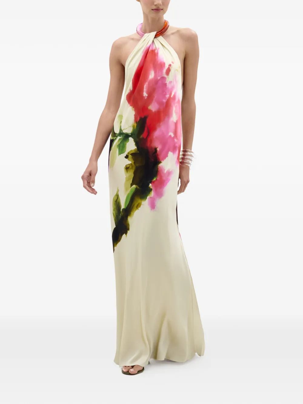  Silvia Tcherassi Jesse Floral Maxi Dress - Neutrals 