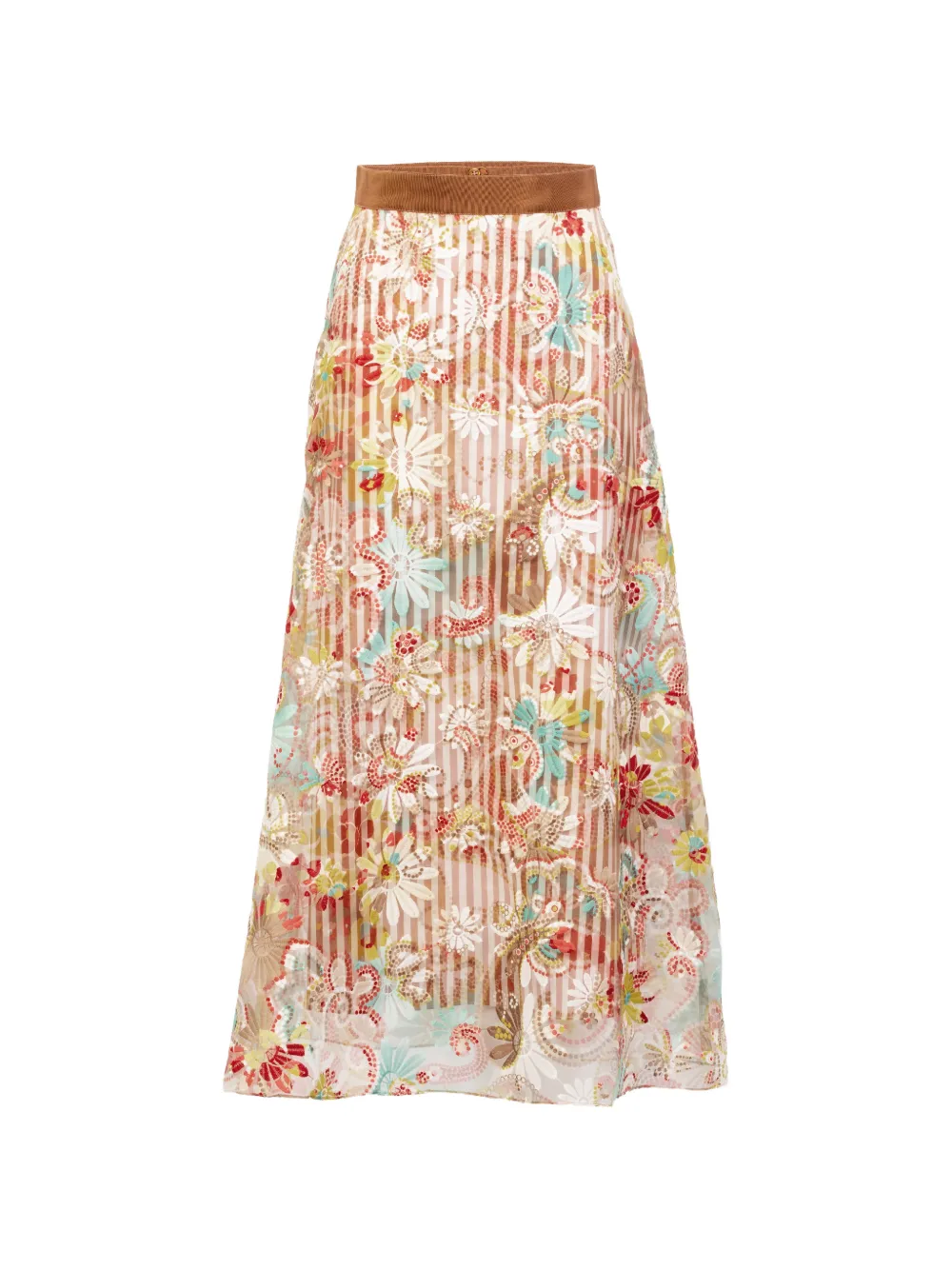 Silvia Tcherassi Nelida flower-print skirt - Toni neutri