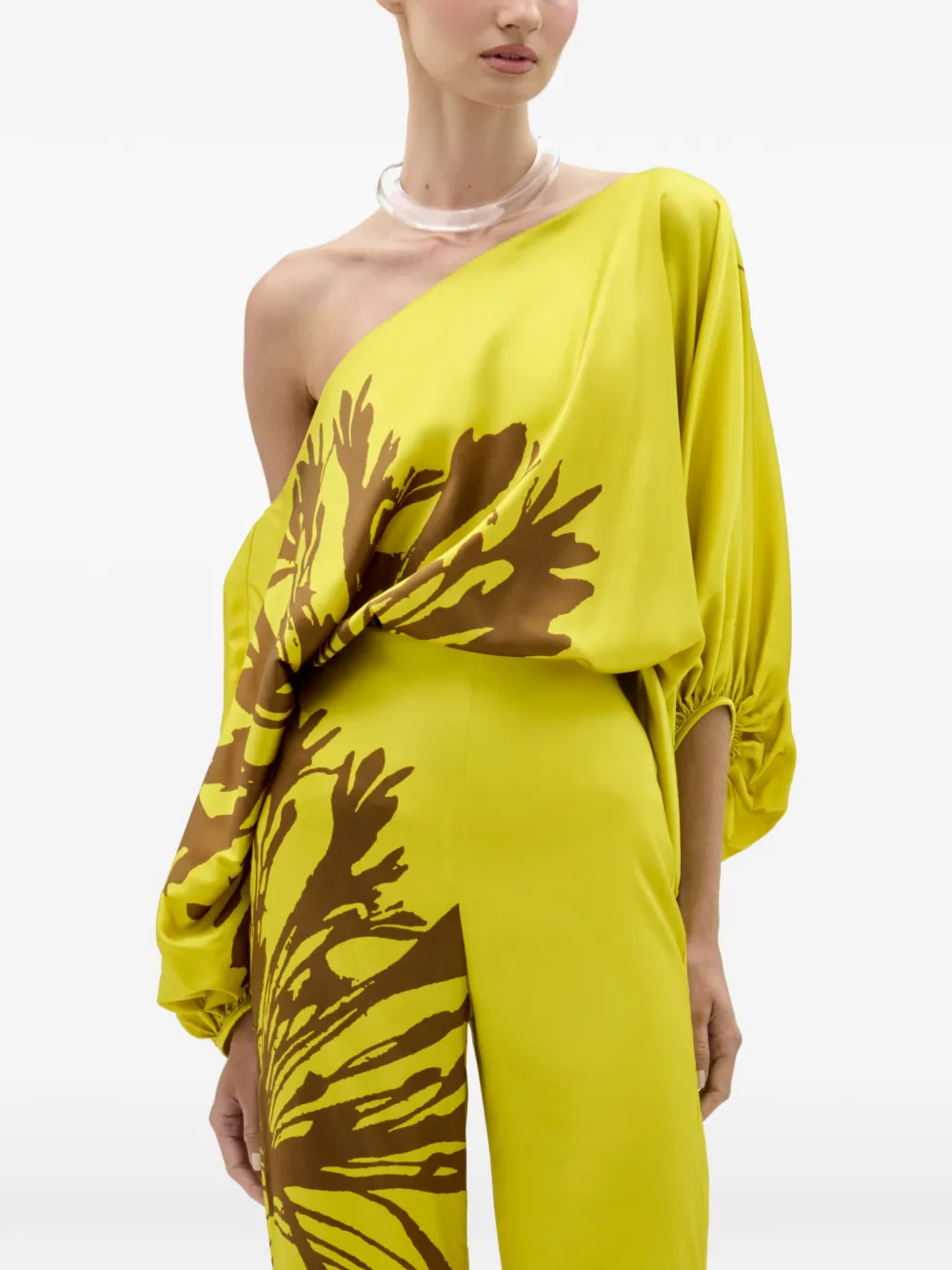  Silvia Tcherassi Bellagio Print Gathered Blouse - Yellow 