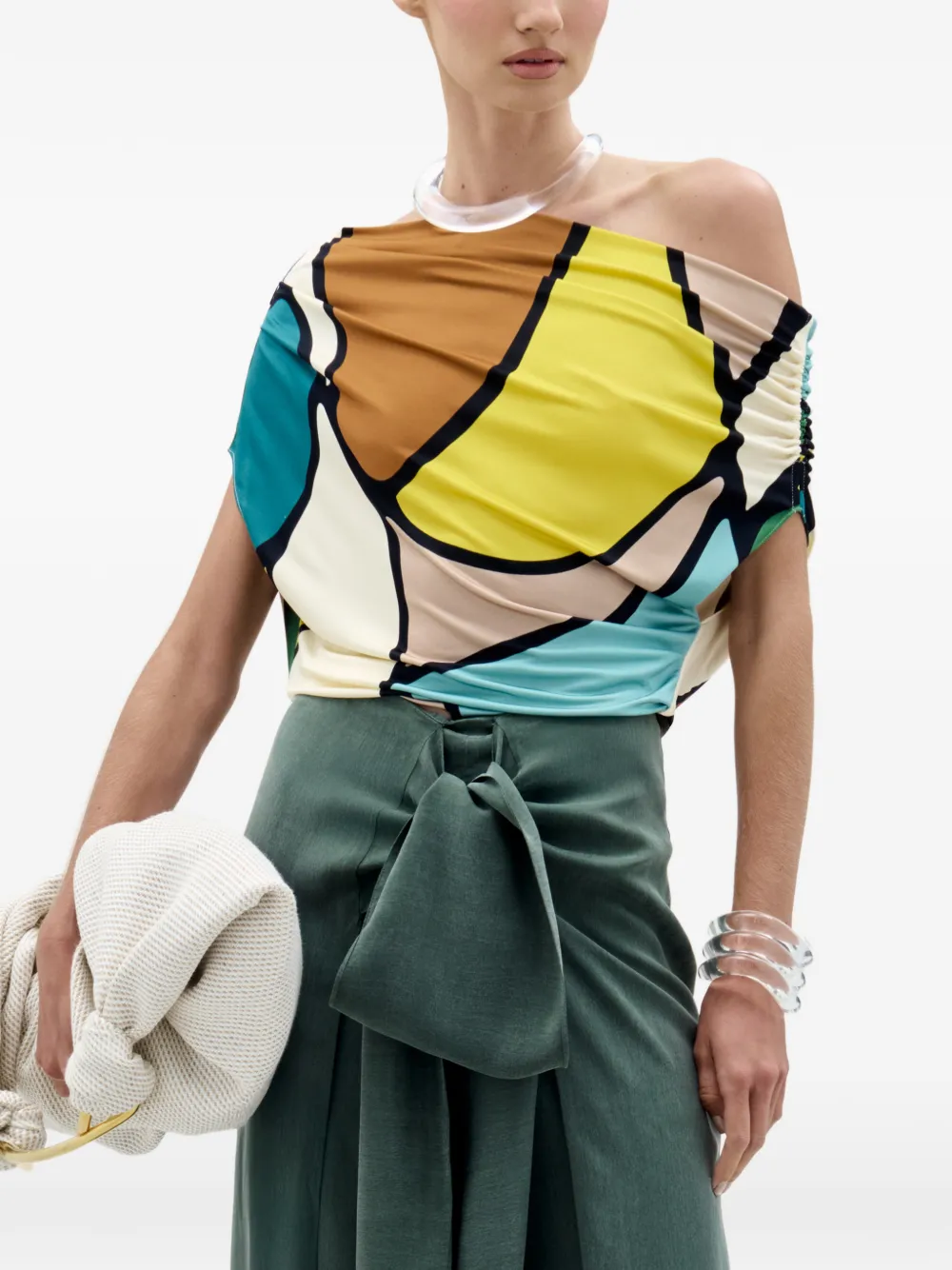  Silvia Tcherassi Indiana Abstract-print Blouse - Yellow 
