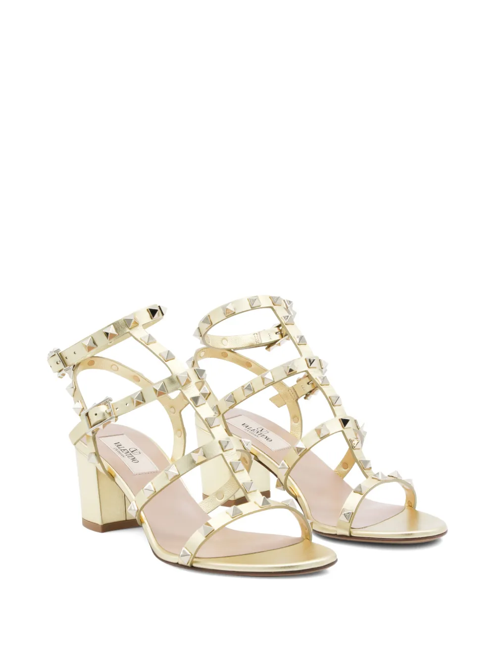 Valentino Garavani stud-embellishment buckle sandals Goud
