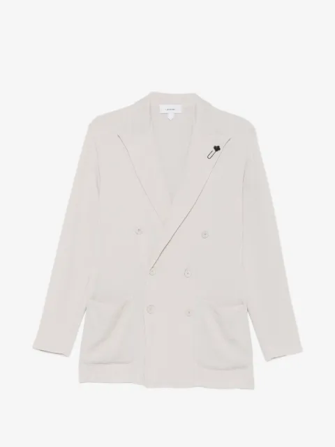 Lardini double-breasted cotton blazer