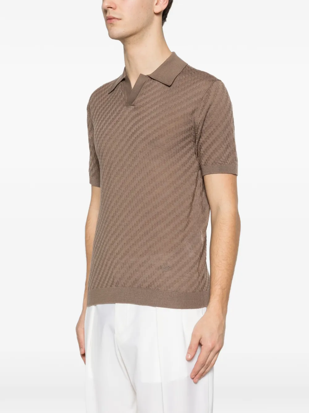 Emporio Armani Poloshirt met korte mouwen Bruin