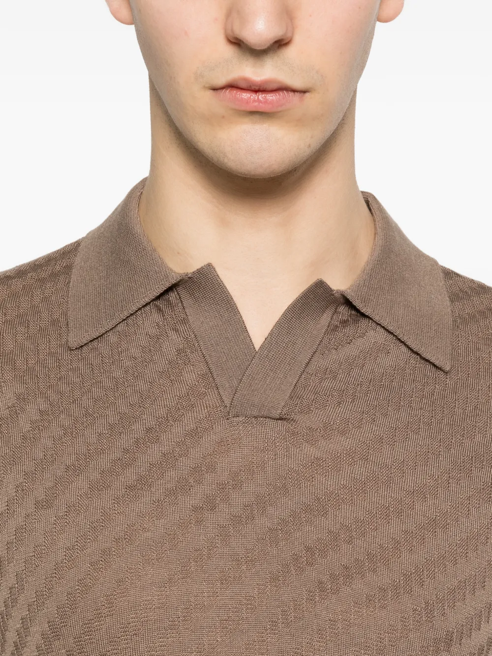 Emporio Armani Poloshirt met korte mouwen Bruin