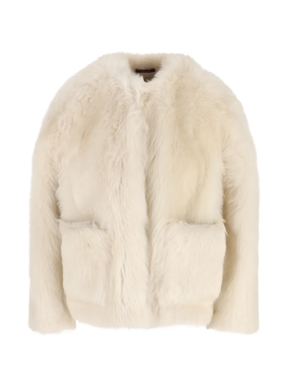 Gucci front-pocket shearling jackets - Neutrals