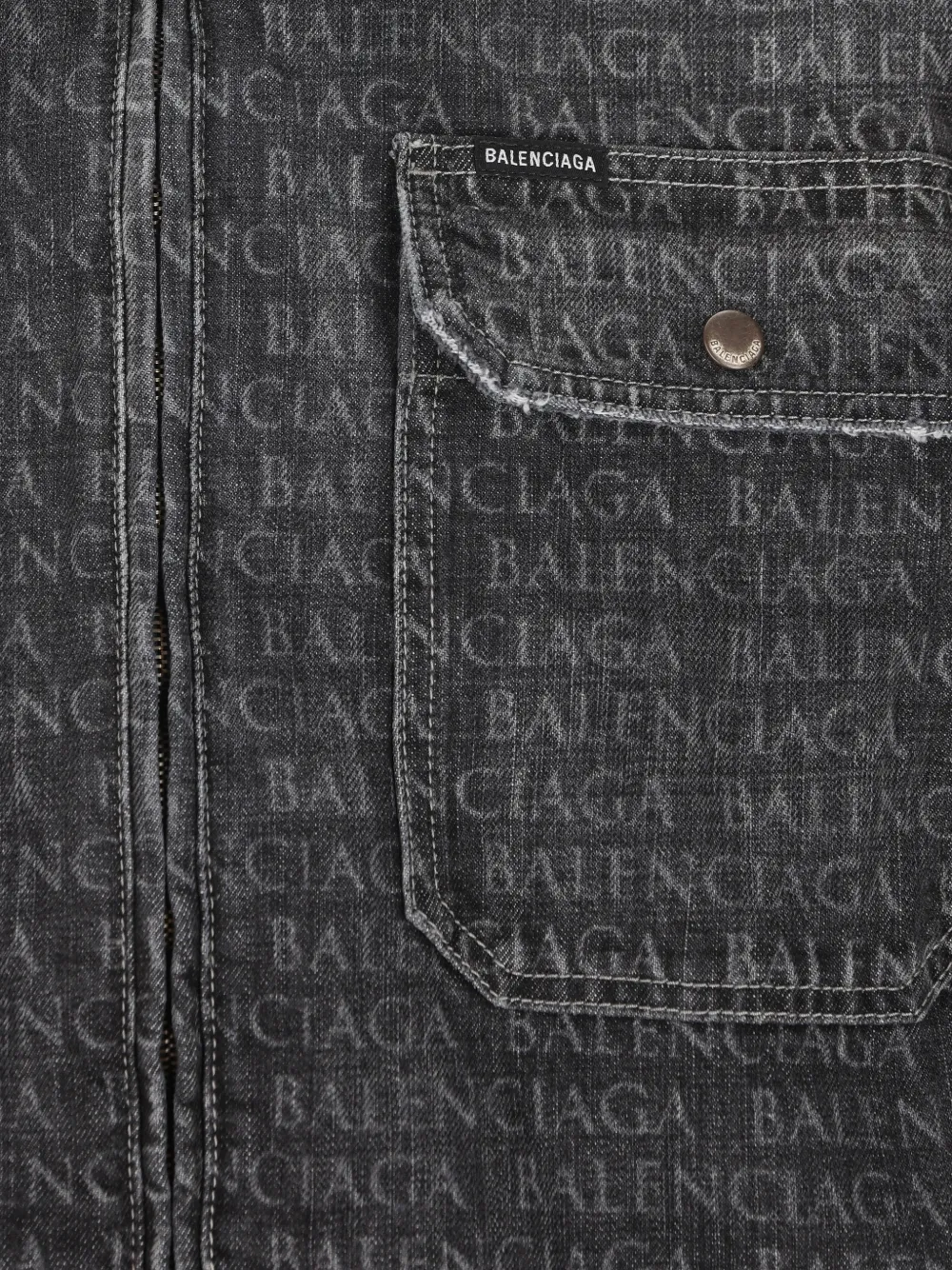 Balenciaga Shirtjack met logoprint en borstzakken Grijs