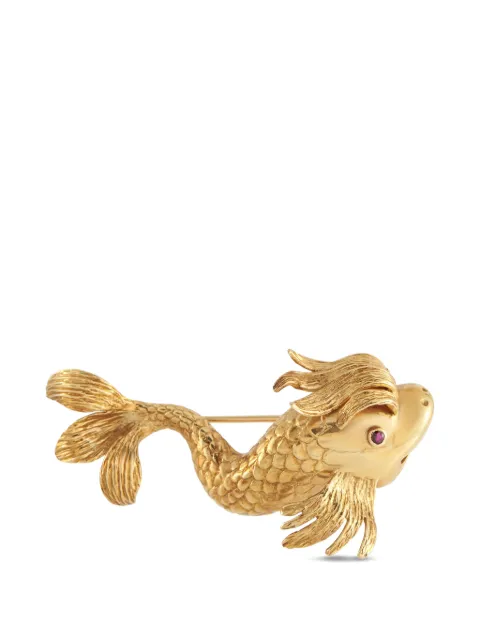 Chaumet coloured gemstone fish brooch