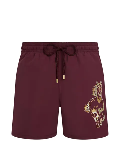 Vilebrequin drawstring-fastening horse-print swim shorts
