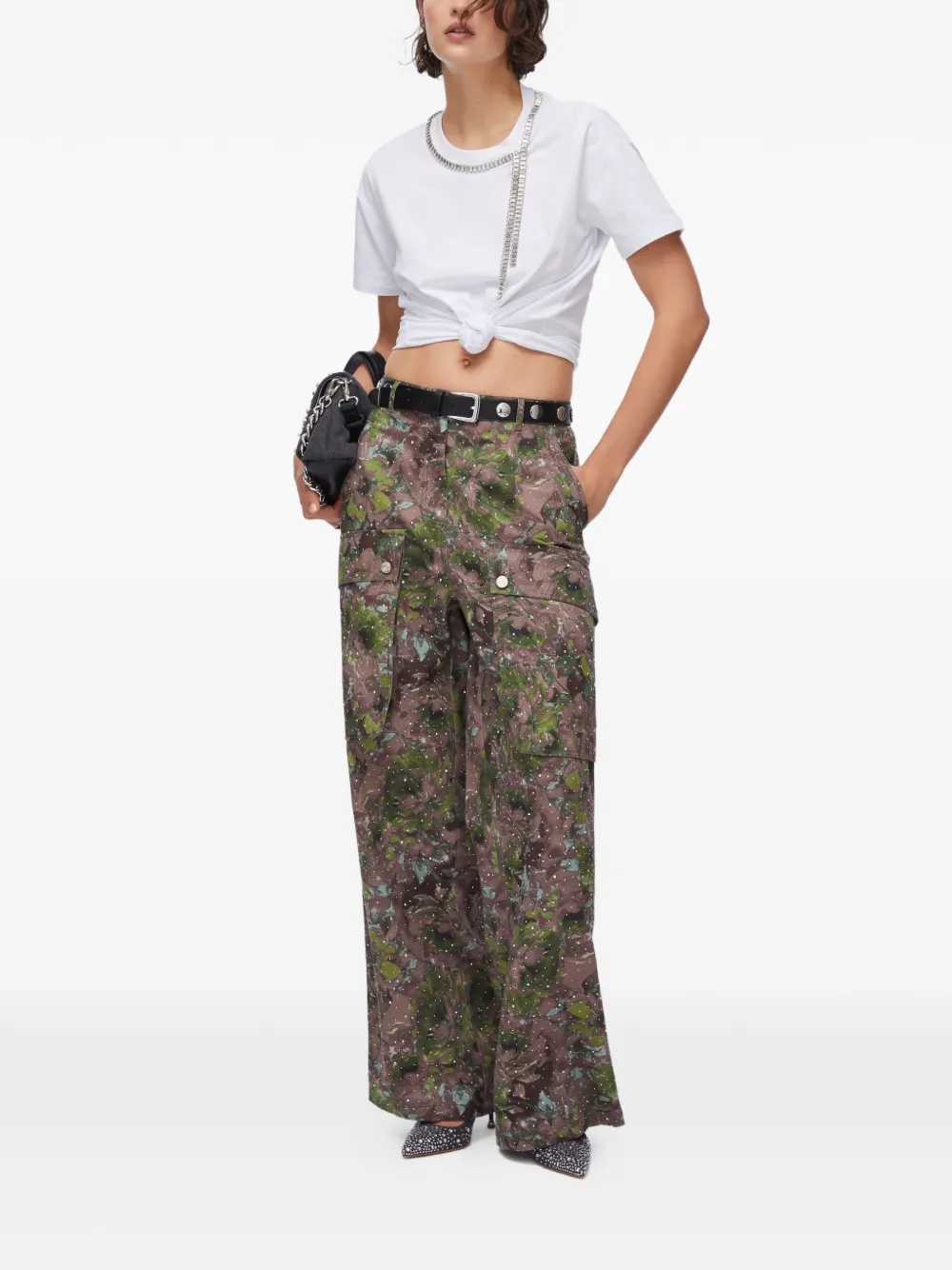 LIU JO Oversized T-shirt verfraaid met juwelen Wit