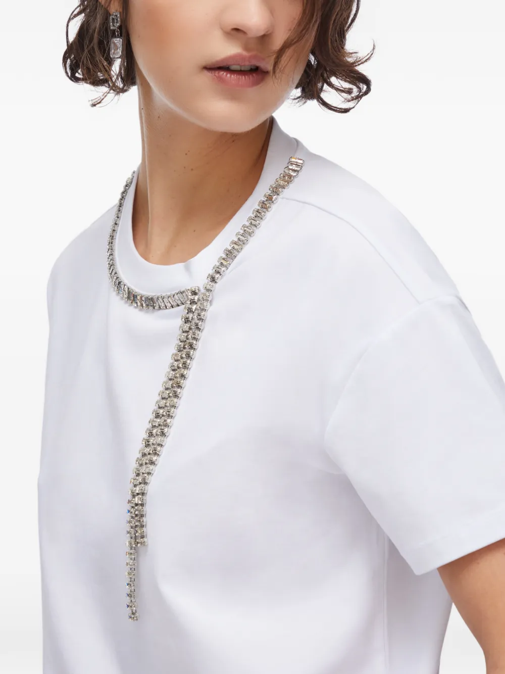 LIU JO Oversized T-shirt verfraaid met juwelen Wit
