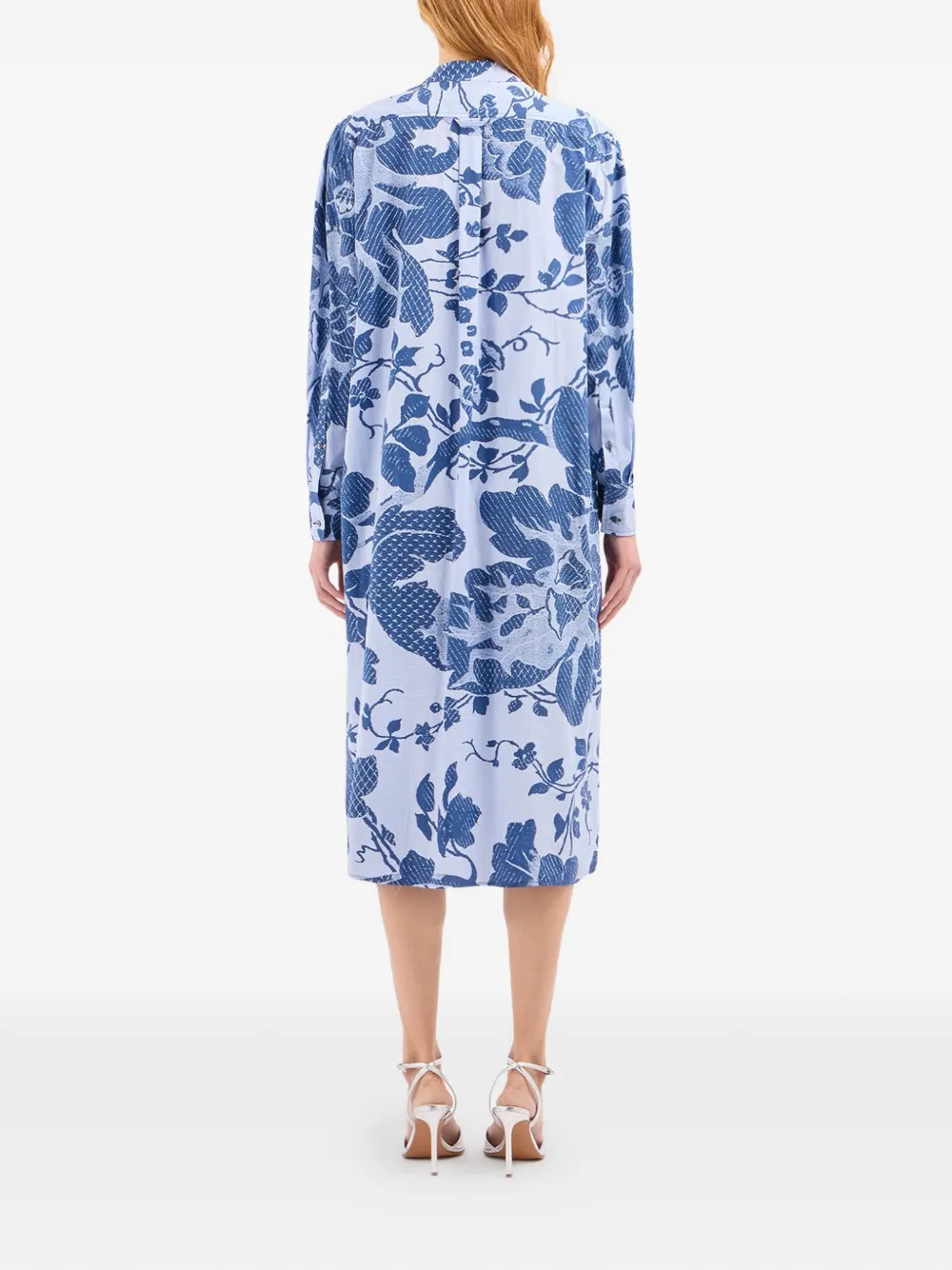 Pierre-Louis Mascia RHI floral midi shirt dress Wit