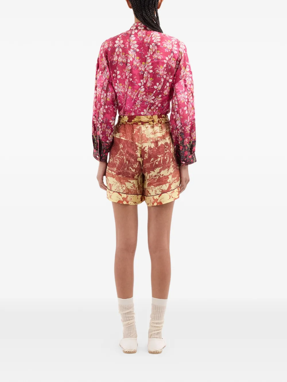 Aloe Pastoral Print Elasticated Shorts