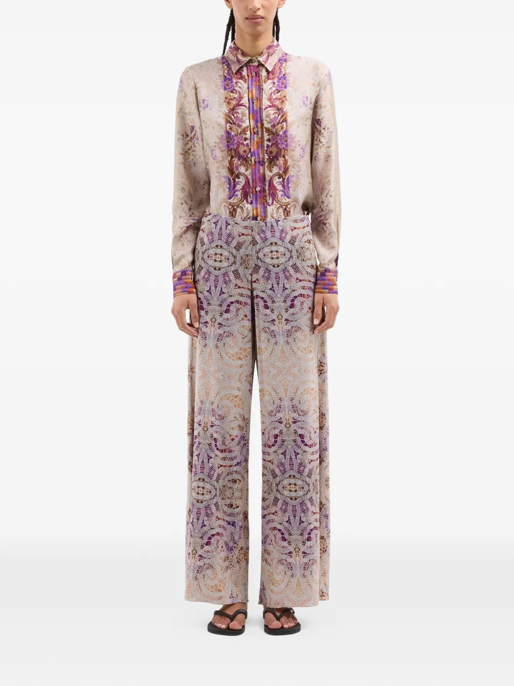 Pierre-Louis Mascia Adanastr Mosaic high waist broek Beige