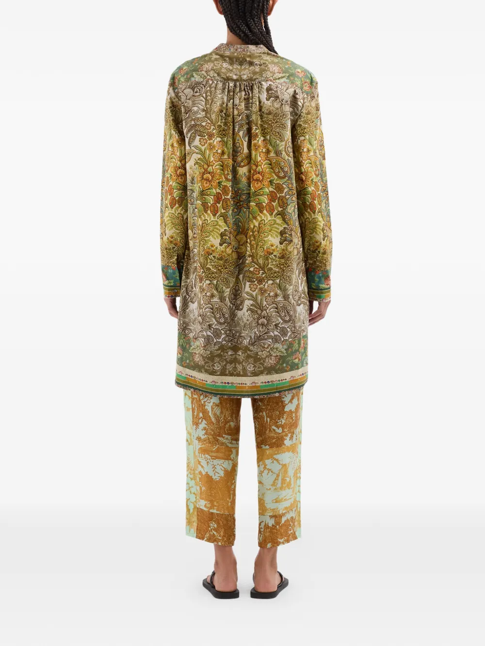 Pierre-Louis Mascia Diomede blousejurk met botanische bloemen Groen