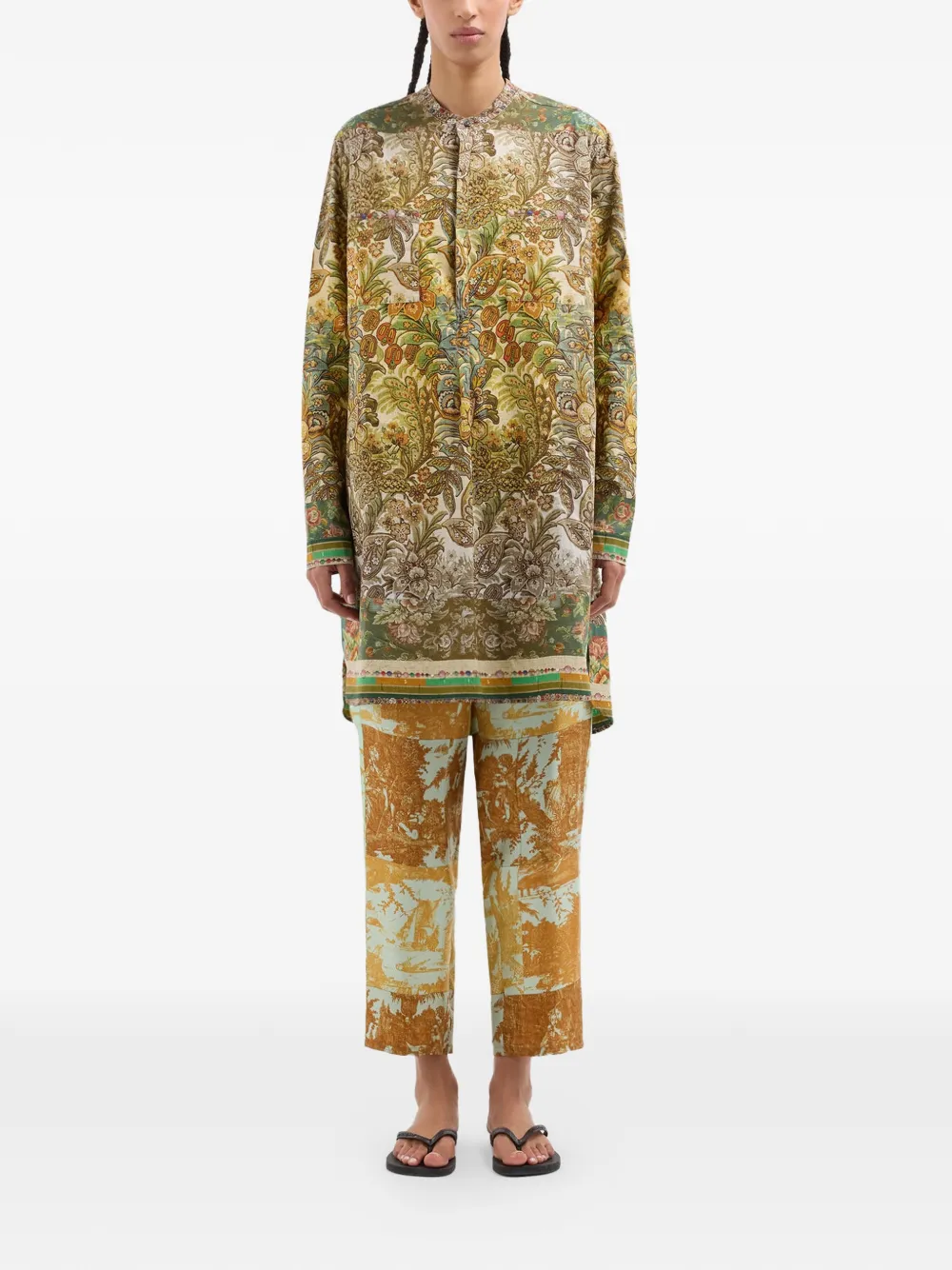 Pierre-Louis Mascia Diomede blousejurk met botanische bloemen Groen