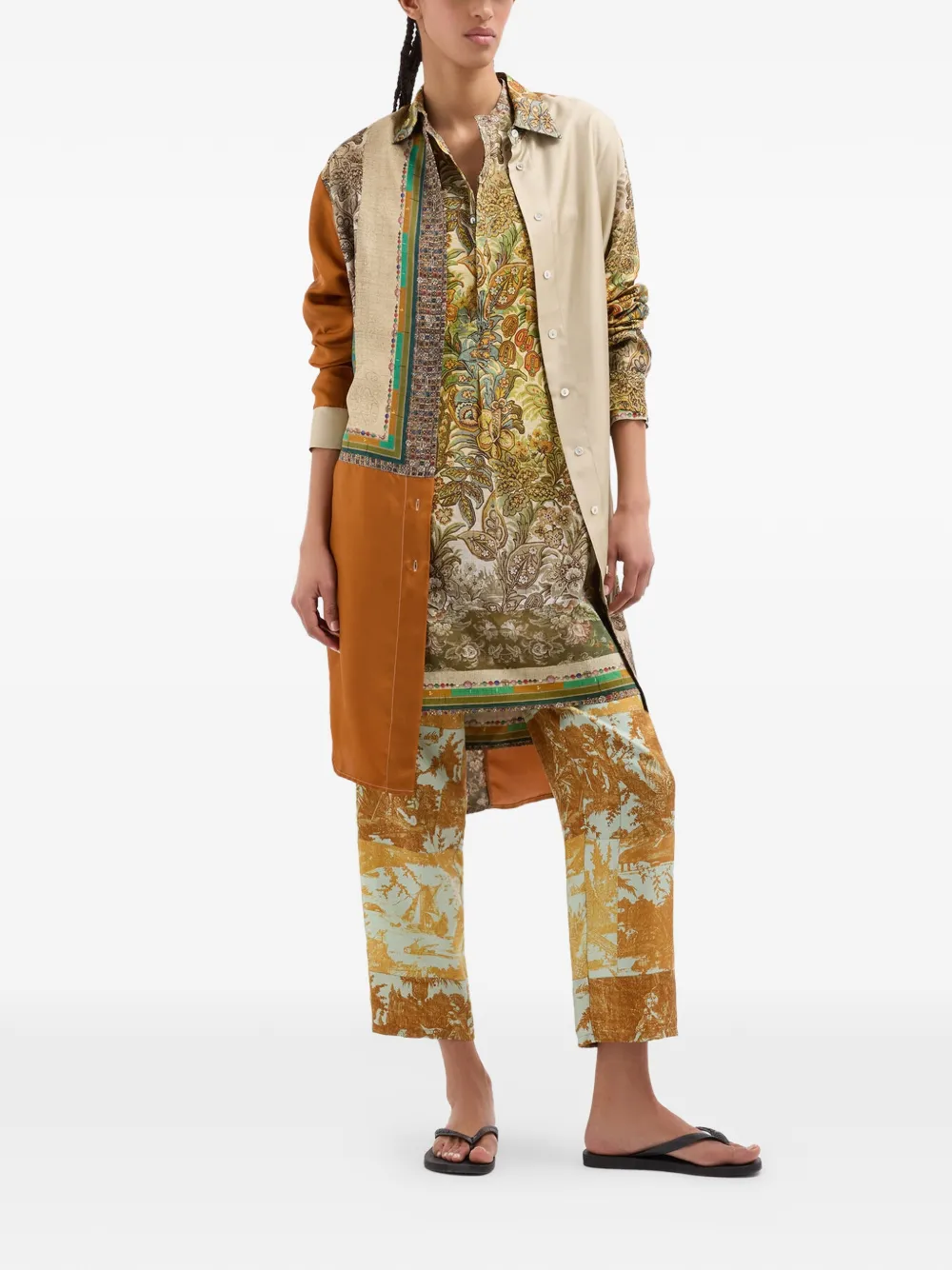 Pierre-Louis Mascia Diomede blousejurk met botanische bloemen Groen