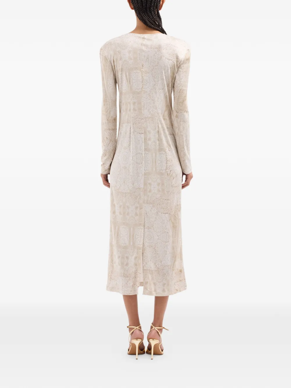 Pierre-Louis Mascia Febo midi-jurk met paisley-print Beige