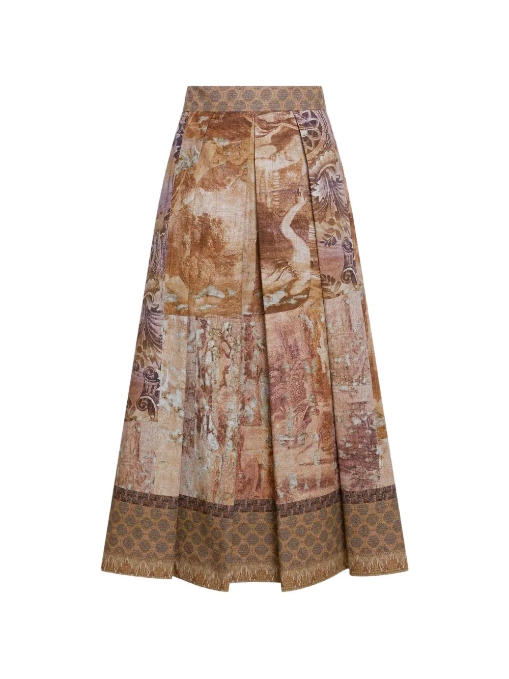 Pierre-Louis Mascia Salato pleated print skirt - Toni neutri