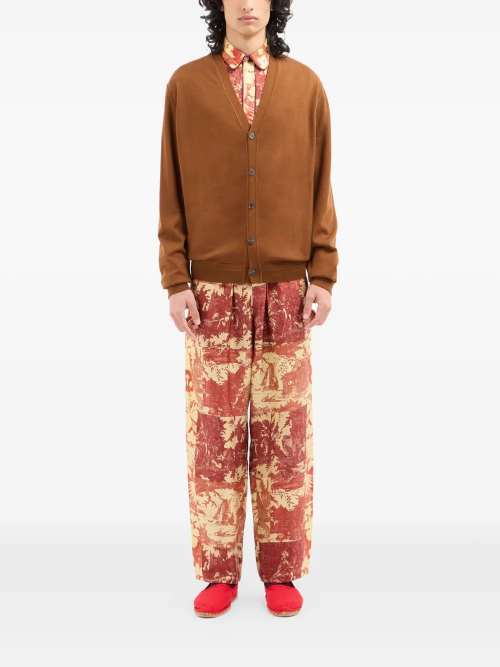Pierre-Louis Mascia vest met V-hals Bruin