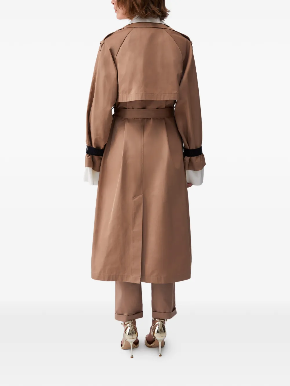 LIU JO Lange trenchcoat met ceintuur Bruin