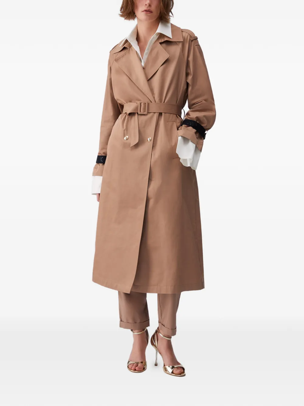  Liu Jo Belted Double-breasted Trench Coat - Brown 