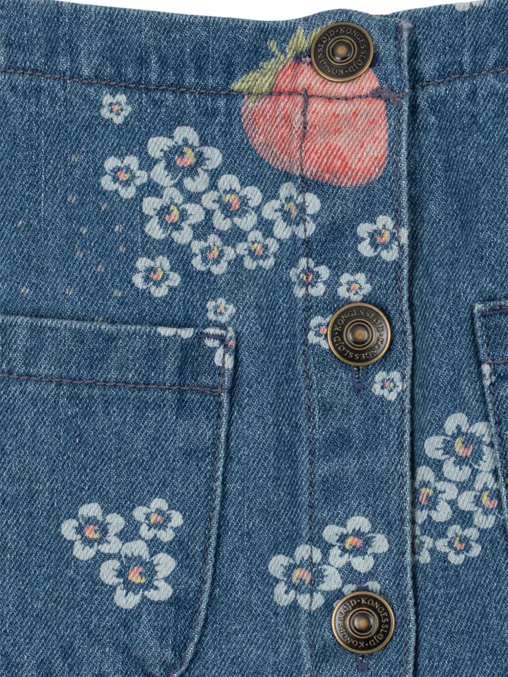 Konges Sløjd Rok met aardbeiprint Blauw