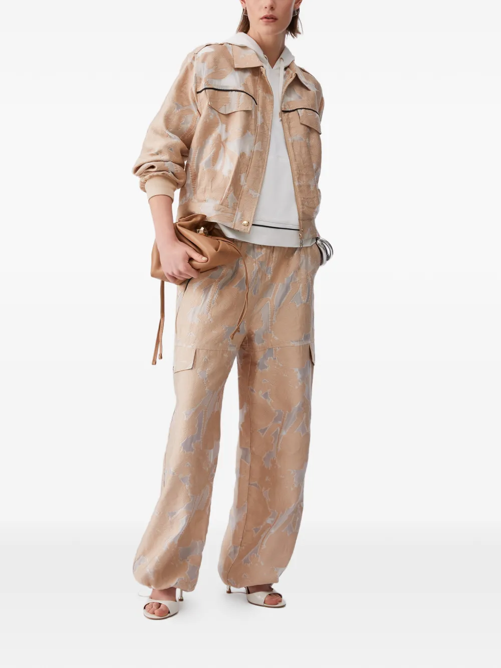  Liu Jo Jacquard Bomber Jacket - Neutrals 