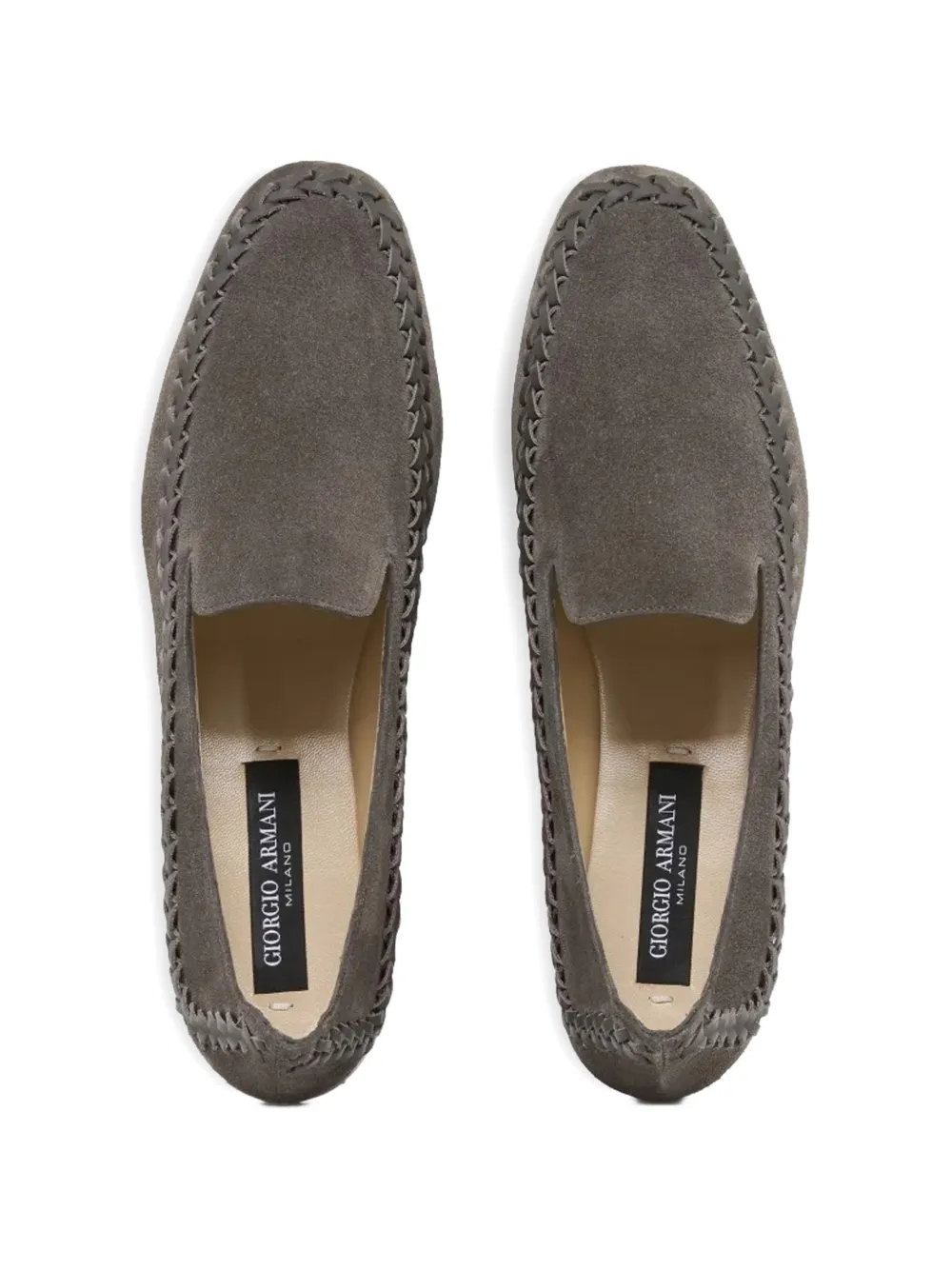 Giorgio Armani slip-on braided loafers Grijs