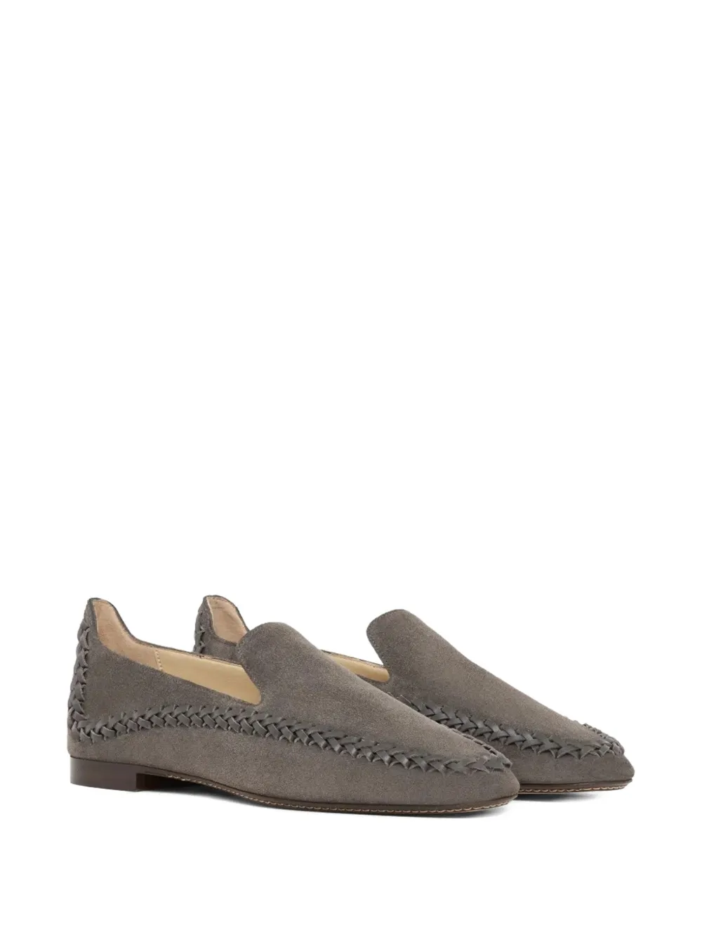 Giorgio Armani slip-on braided loafers Grijs