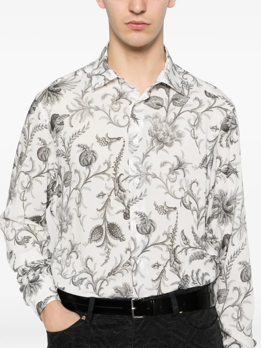 ETRO Overhemd met bloemendetail Wit