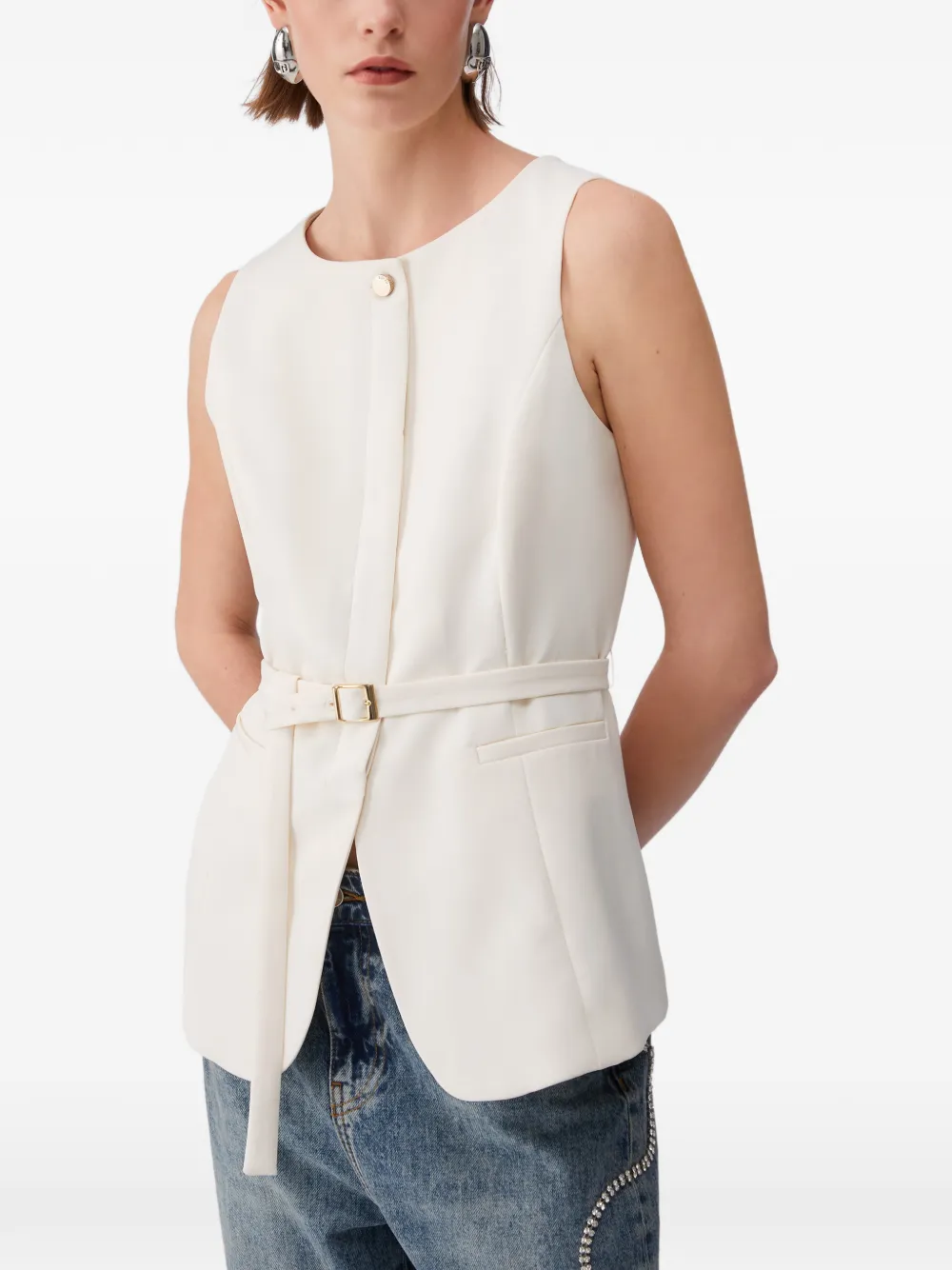 LIU JO Gilet met riem Beige