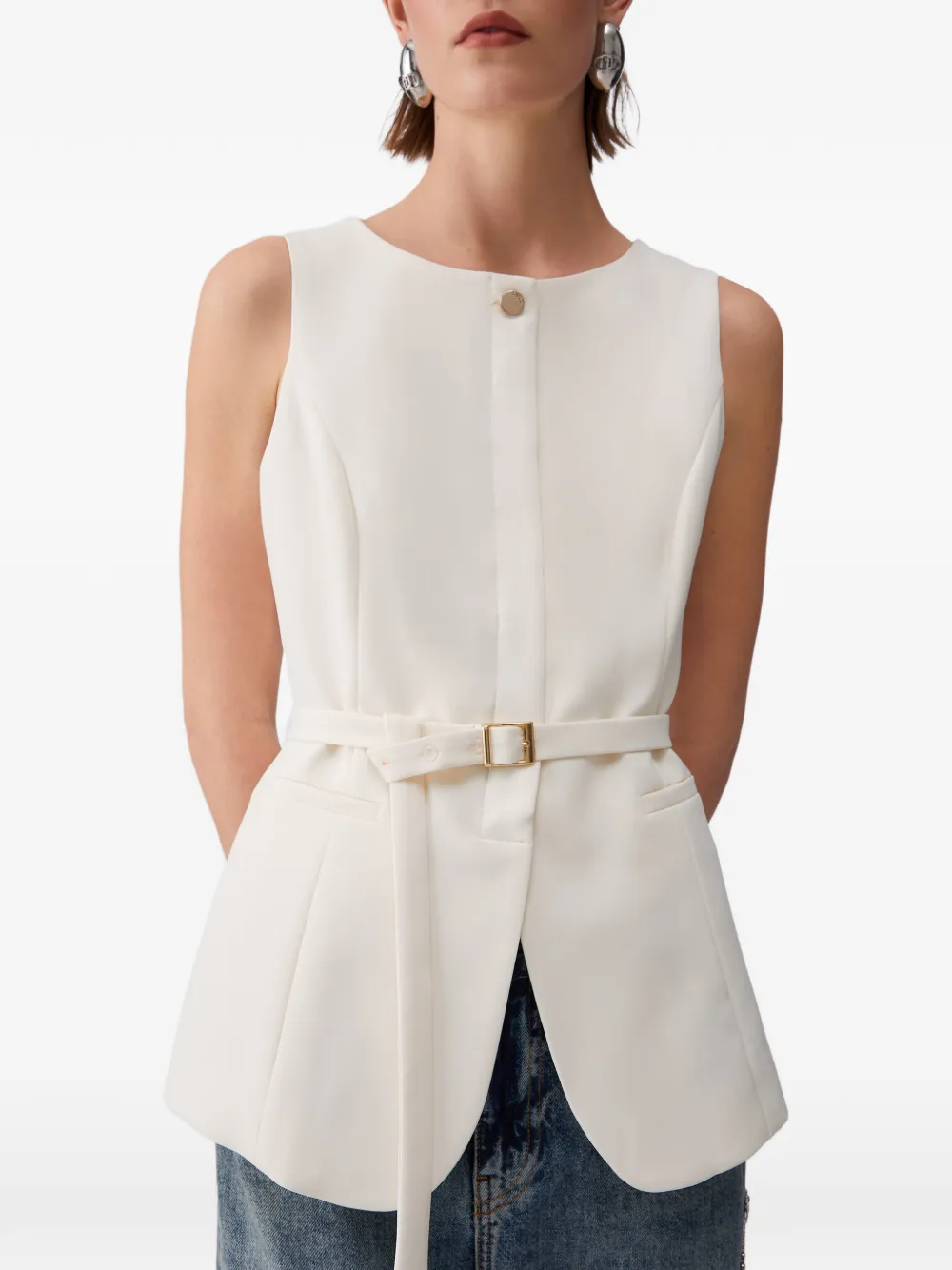  Liu Jo Belted Waistcoat - Neutrals 