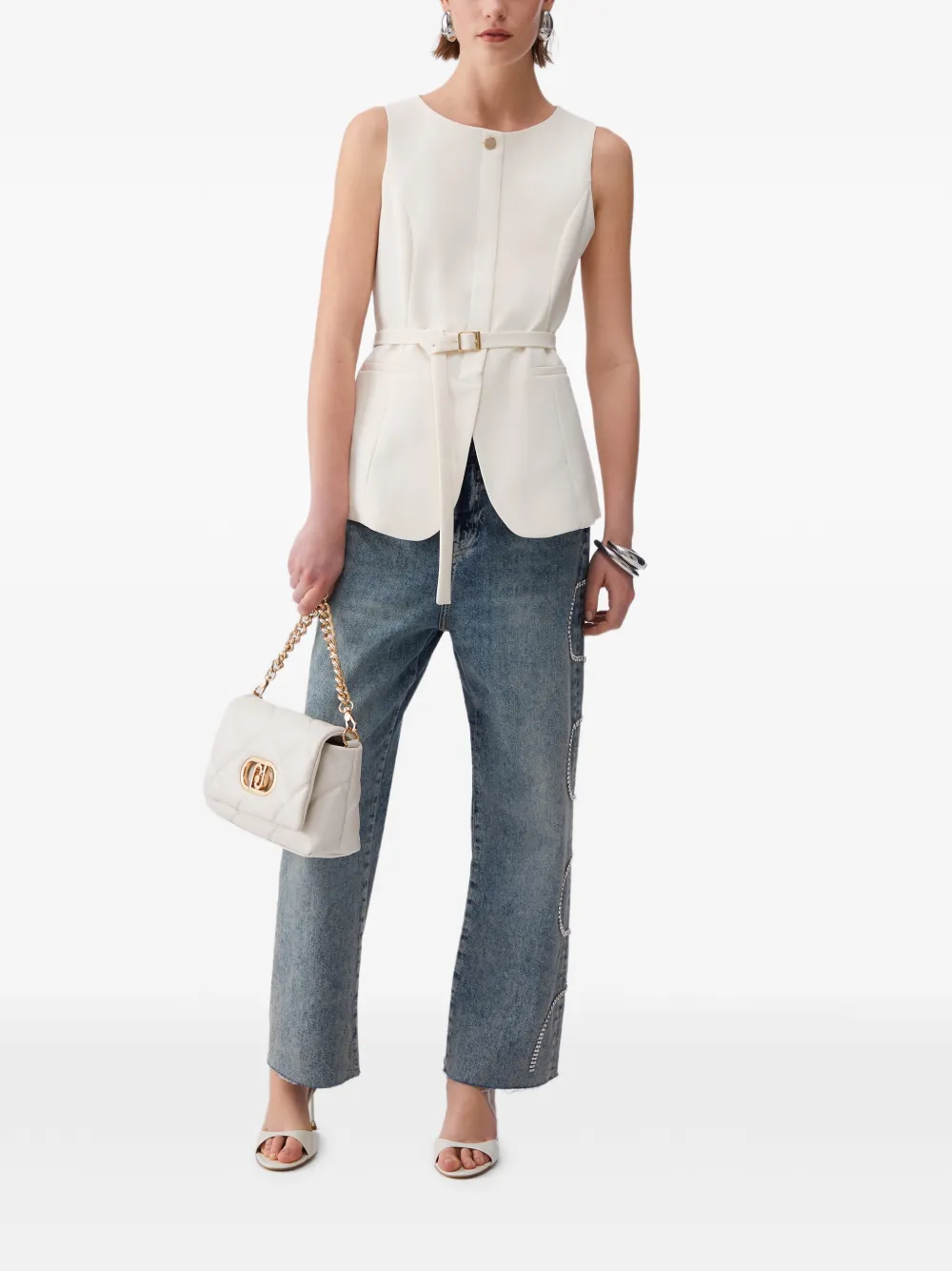  Liu Jo Belted Waistcoat - Neutrals 