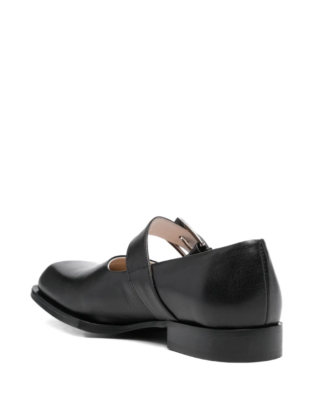 EGONlab. Moran leren loafers met gespbandje Zwart