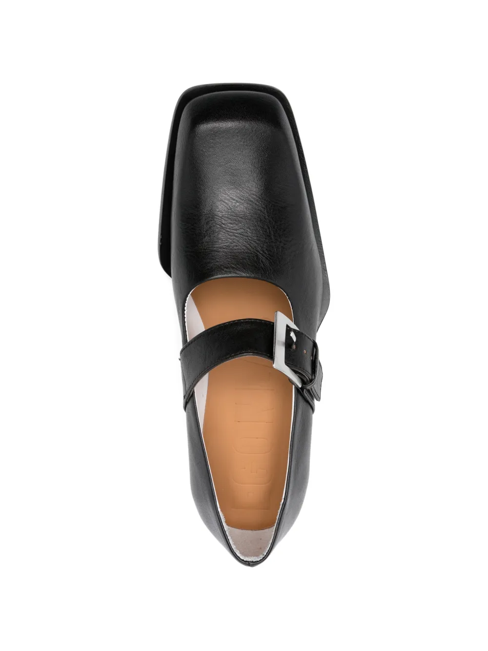 EGONlab. Moran leren loafers met gespbandje Zwart