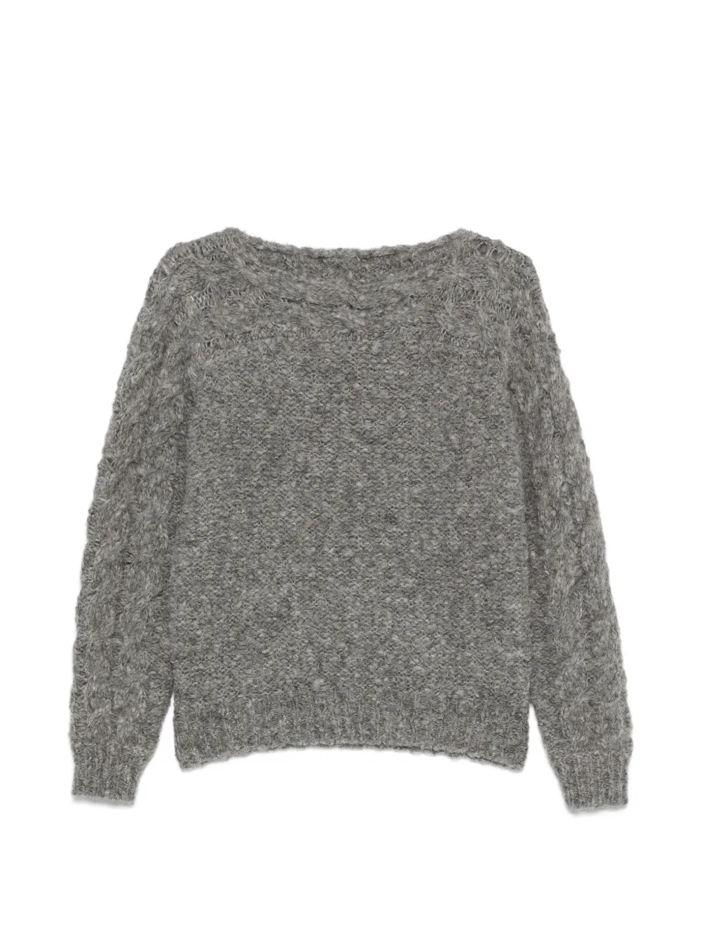 ISABEL MARANT Ponara cable-knit boat-neck sweater - Grey
