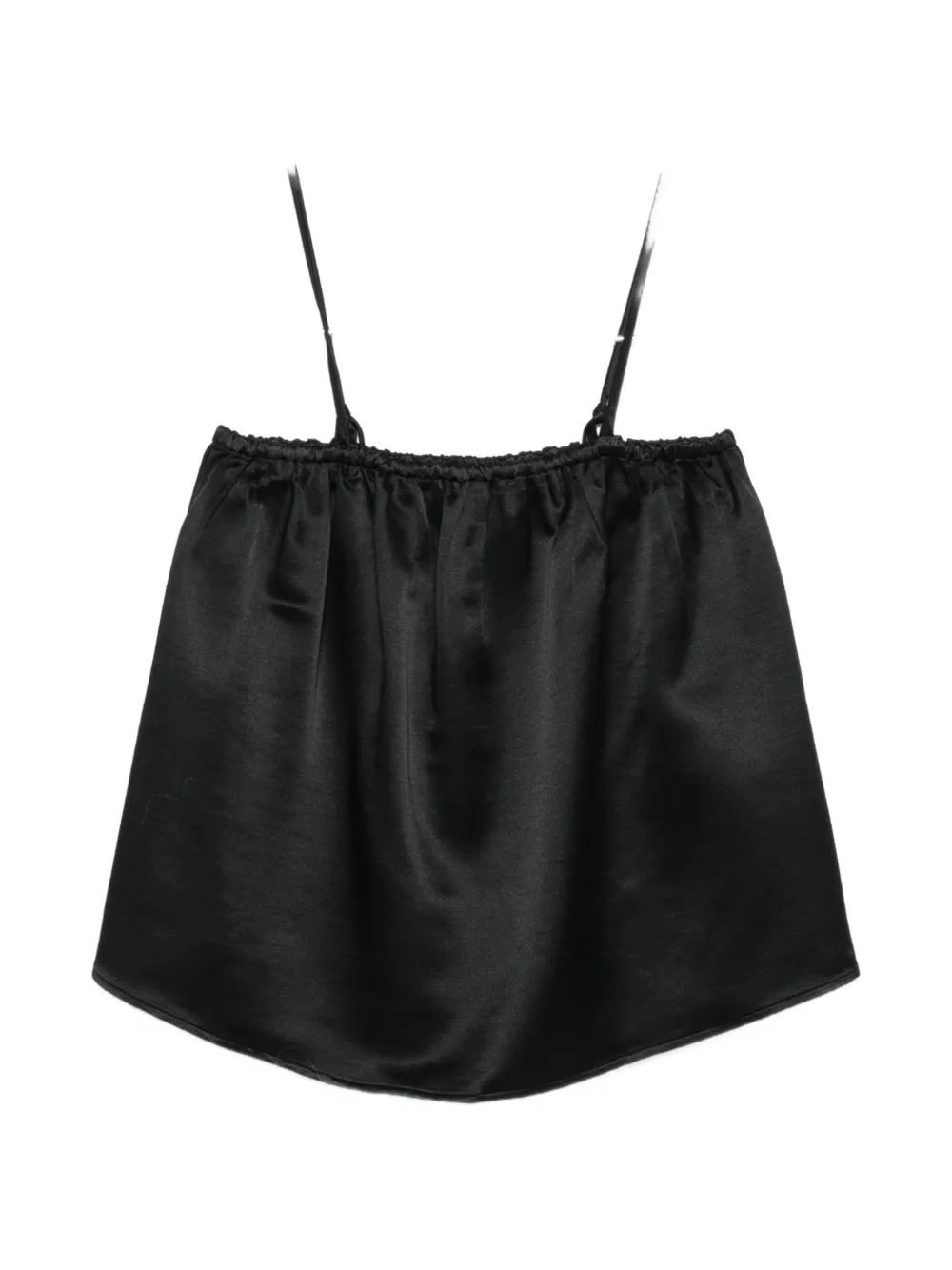 Soft Goat gathered spaghetti-strap blouse - Nero