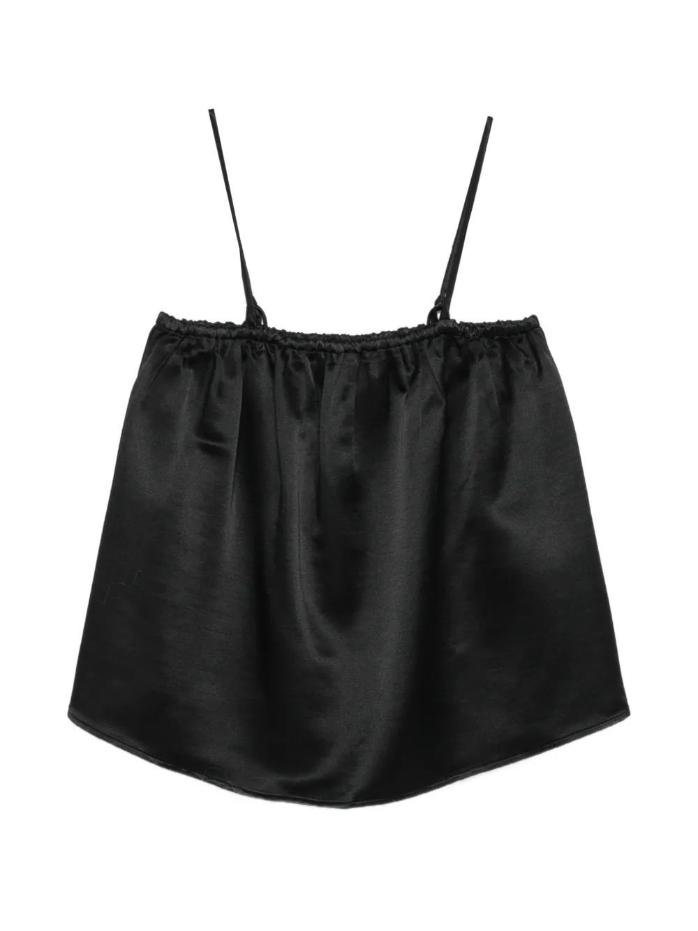 Soft Goat gathered spaghetti-strap blouse - Nero