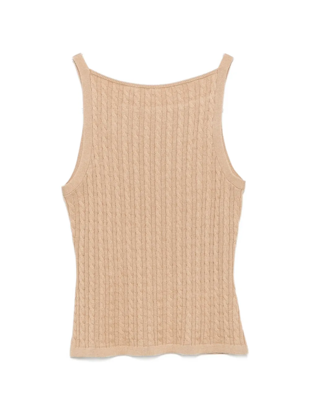 Soft Goat cable-knit tank top - Marrone