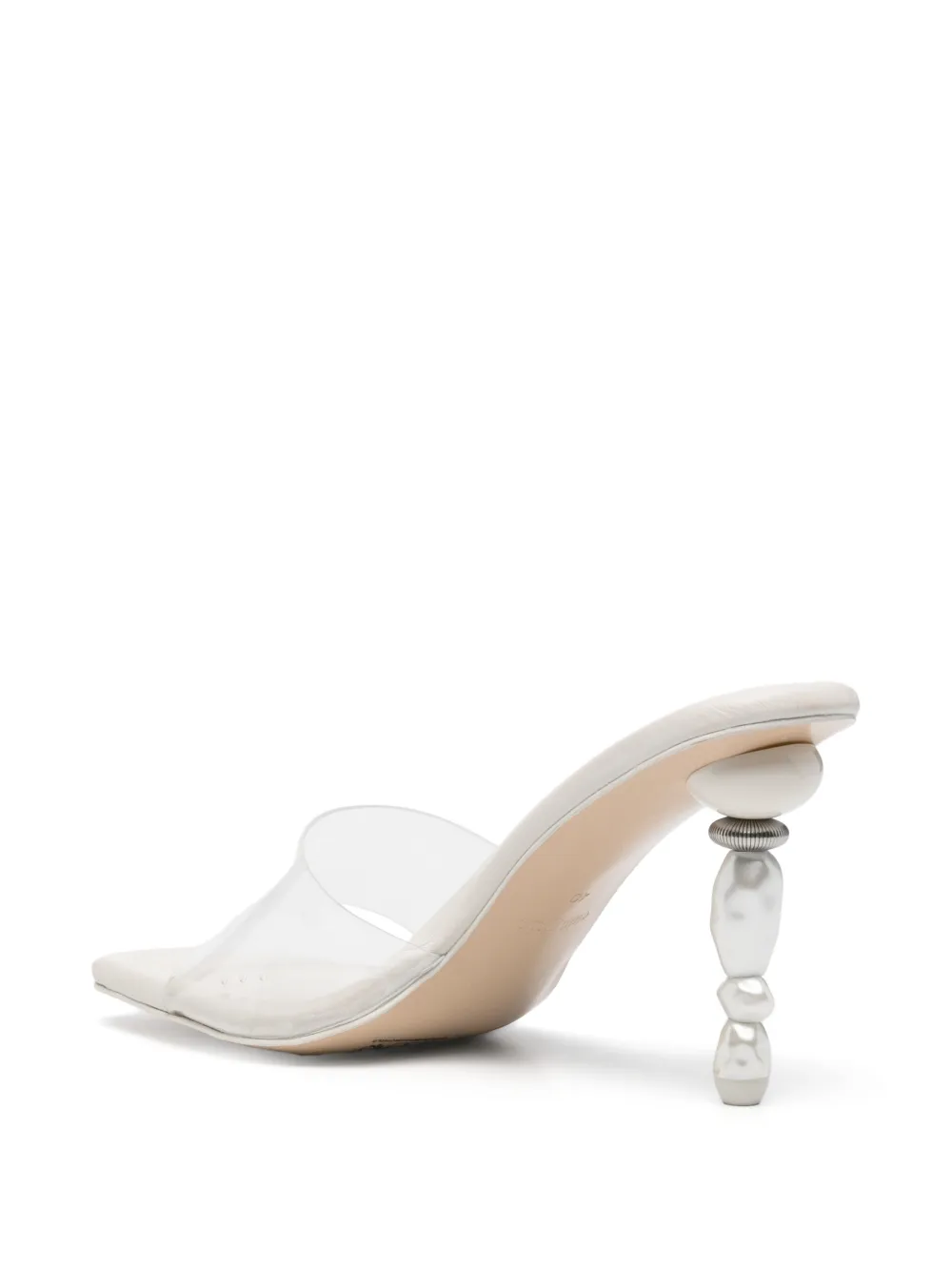 Cult Gaia Mahina pearl-embellished sandals Wit