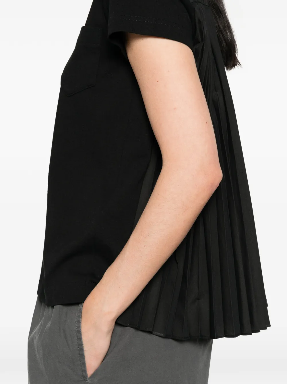 sacai T-shirt met borstzak Zwart