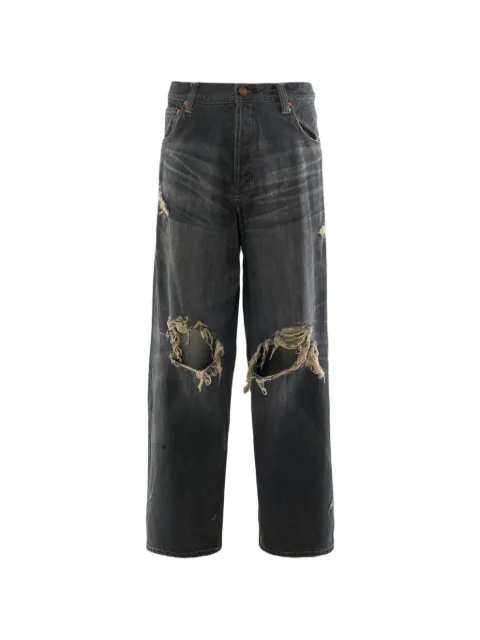KAMIYA distressed wide-leg jeans