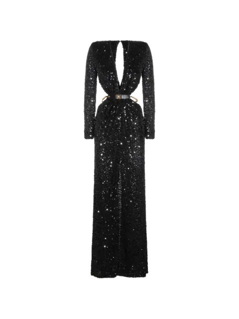 Elisabetta Franchi V-neck belt maxi dresses
